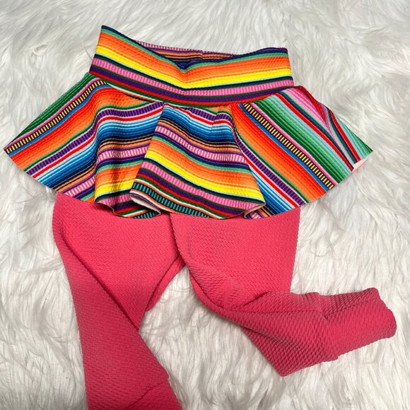Let's Fiesta, Serape Skirted Leggings Outfit, Piggies and Birthday Shirt 9-12 m - Picture 7 of 7